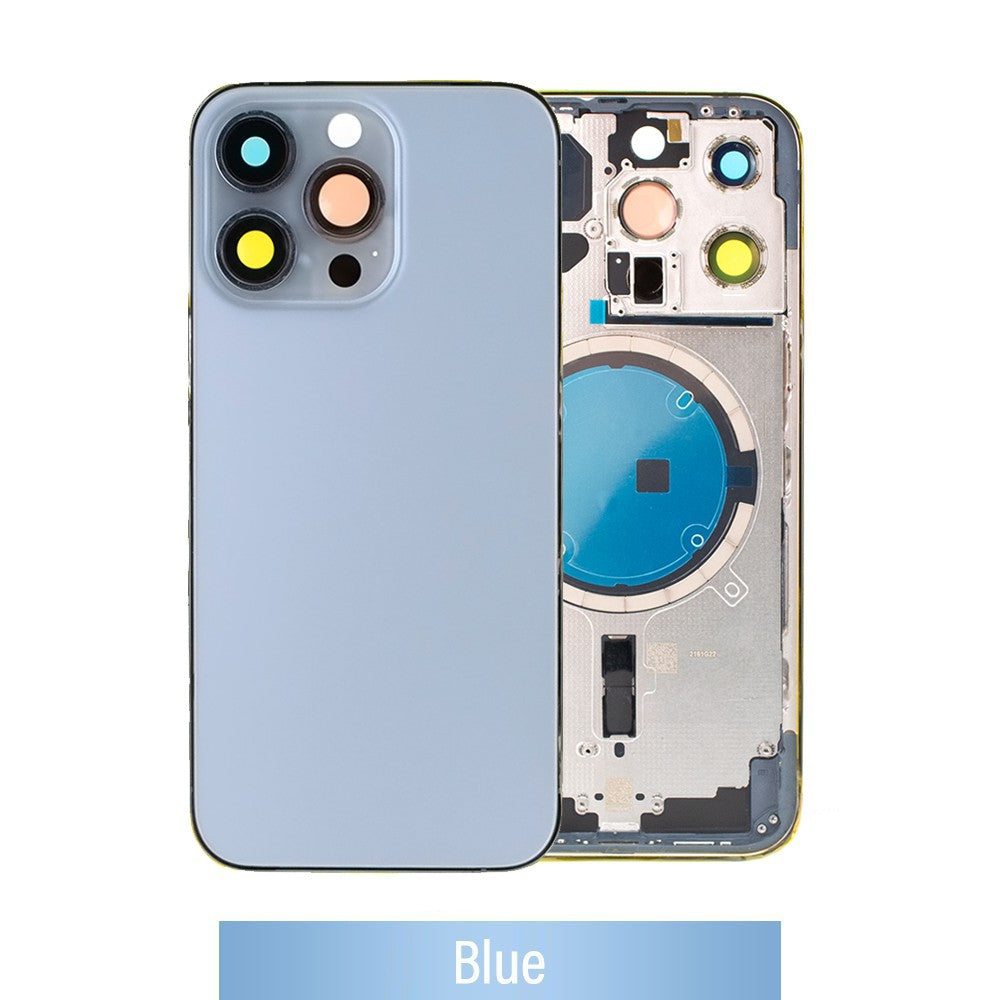 Rear Housing for iPhone 13 Pro (NO LOGO)-Blue Rear Housing for iPhone 13 Pro (NO LOGO)-Blue
